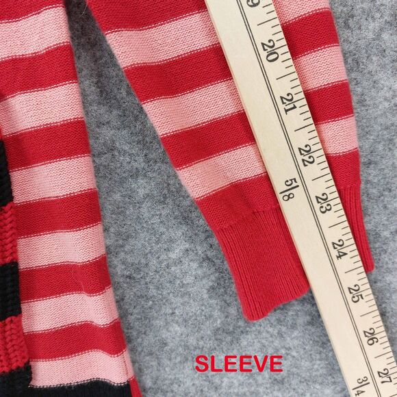 Cabi Cardigan Sweater Womens Sz S Red Pink Striped Button Front Style Quirky - Picture 6 of 8